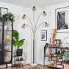 Yaak Lampadaire Nickel mat, Noir, Blanc, 5 lumières