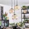 Koyoto Suspension, Boule lumineuse, Suspension grappe 30 cm Ambre, Clair, 3 lumières
