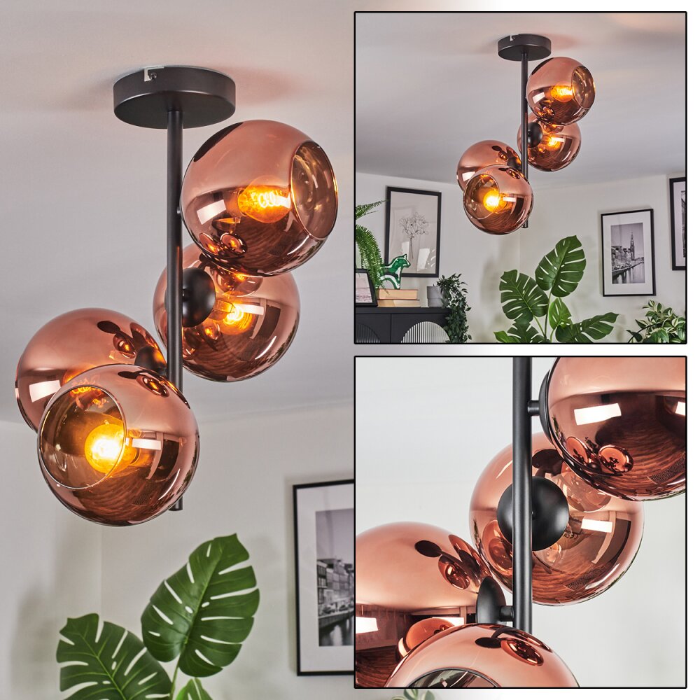 Koyoto Plafonnier, Boule lumineuse Cuivré, 4 lumières main product photo