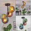 Koyoto Plafonnier, Boule lumineuse Bleu, Vert, Cuivré, 4 lumières