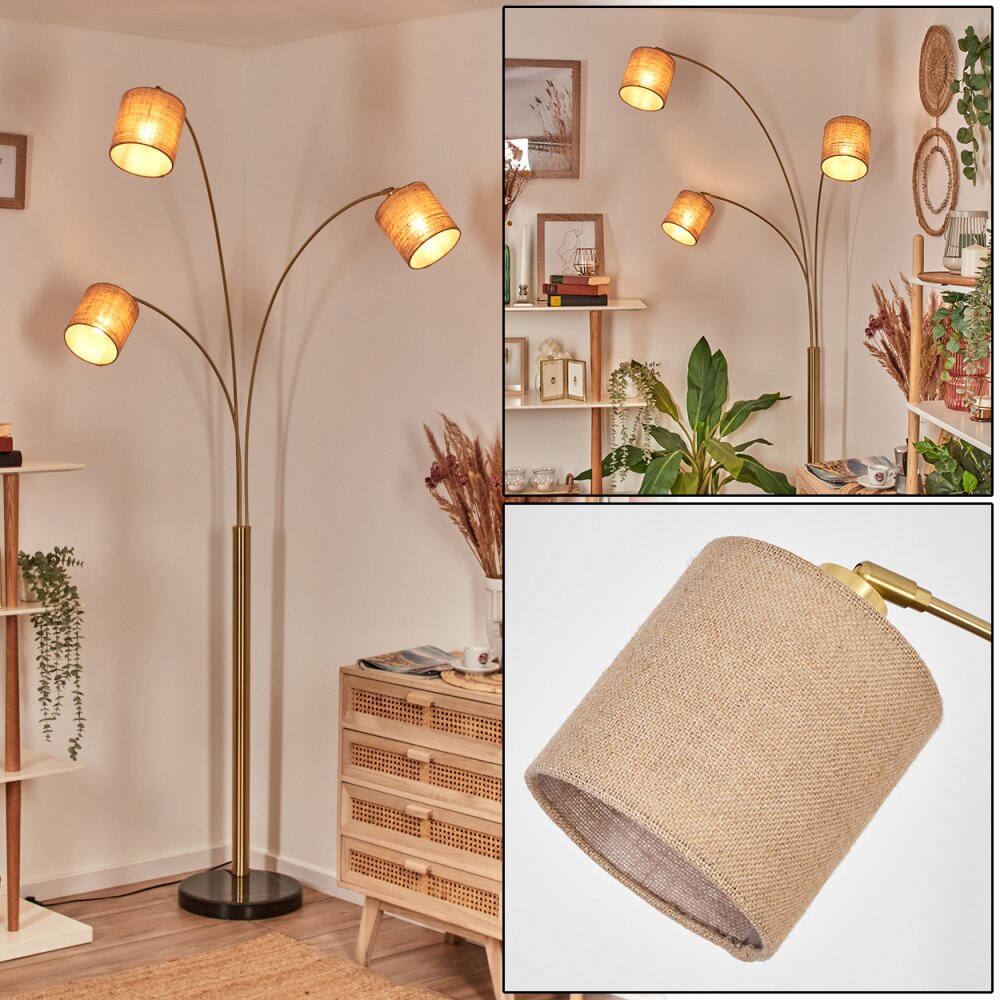 Soungou Lampadaire Laiton, Noir, 3 lumières main product photo