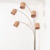 Soungou Lampadaire Nickel mat, Noir, Blanc, 5 lumières