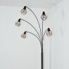 Yaak Lampadaire Noir, Blanc, 5 lumières