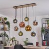 Ripoll Suspension, Boule lumineuse, Suspension Écru, Noir, 8 lumières
