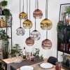 Ripoll Suspension, Boule lumineuse, Suspension Écru, Noir, 8 lumières
