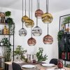 Ripoll Suspension, Boule lumineuse, Suspension Écru, Noir, 8 lumières