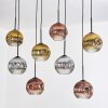 Ripoll Suspension, Boule lumineuse, Suspension Écru, Noir, 8 lumières