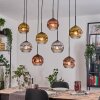 Ripoll Suspension, Boule lumineuse, Suspension Écru, Noir, 8 lumières