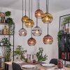 Ripoll Suspension, Boule lumineuse, Suspension Écru, Noir, 8 lumières