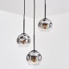 Ripoll Suspension, Boule lumineuse, Suspension grappe Chrome, Clair, Fumé, 3 lumières
