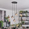 Ripoll Suspension, Boule lumineuse, Suspension grappe Chrome, Clair, Fumé, 3 lumières