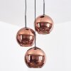 Koyoto Suspension, Boule lumineuse, Suspension grappe Cuivré, 3 lumières