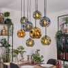 Ripoll Suspension, Boule lumineuse, Suspension Écru, Noir, 8 lumières