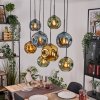 Ripoll Suspension, Boule lumineuse, Suspension Écru, Noir, 8 lumières