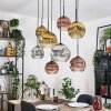 Ripoll Suspension, Boule lumineuse, Suspension Écru, Noir, 8 lumières