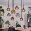 Ripoll Suspension, Boule lumineuse, Suspension Écru, Noir, 8 lumières