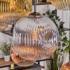 Ripoll Suspension, Boule lumineuse, Suspension Écru, Noir, 8 lumières
