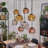 Ripoll Suspension, Boule lumineuse, Suspension Écru, Noir, 8 lumières