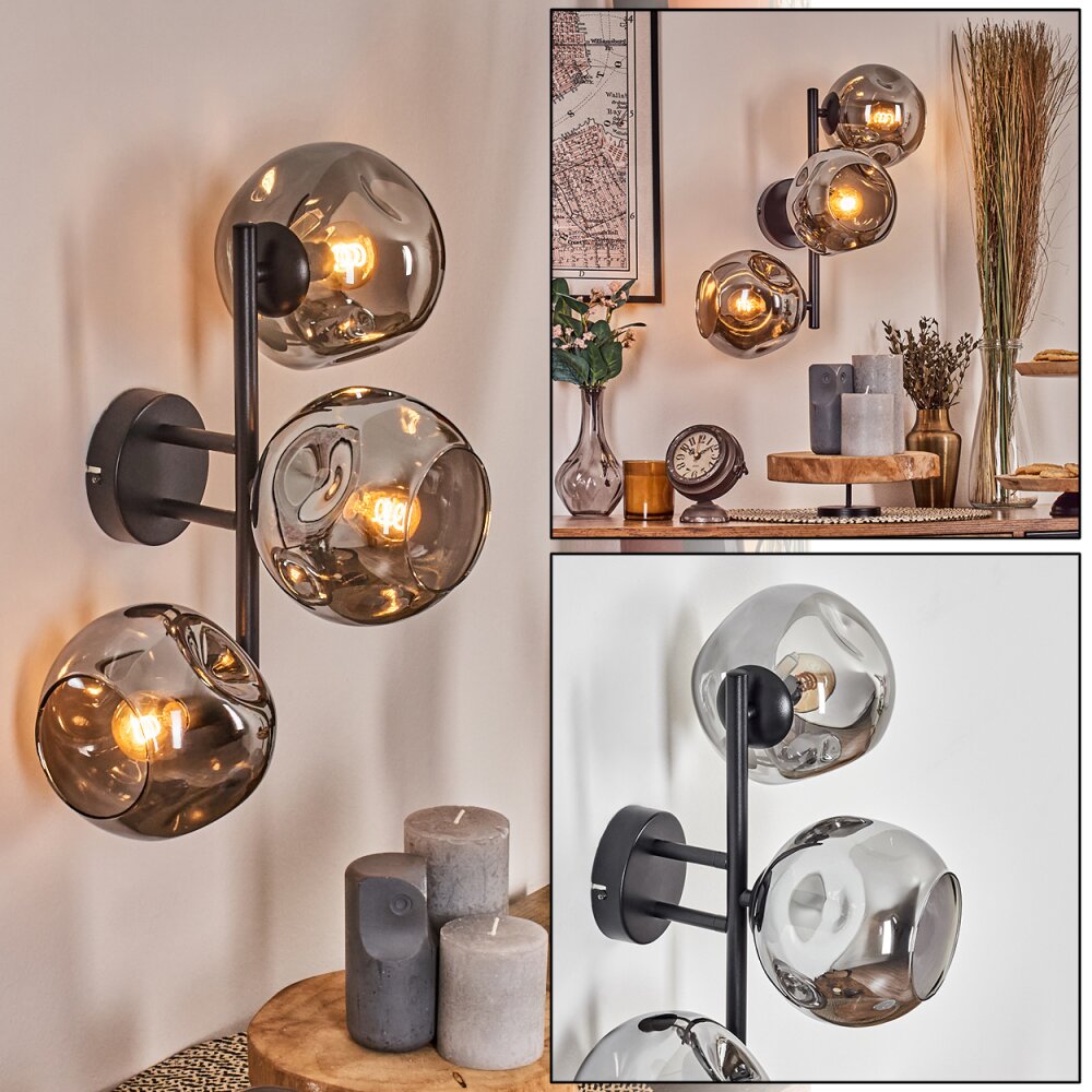Ripoll Boule lumineuse, Applique murale Fumé, 3 lumières main product photo