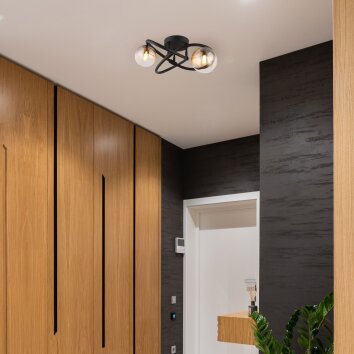 Tuberius Plafonnier Luminaires Globo Lighting LED Noir, 2 lumières