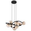 Tuberius Suspension Luminaires Globo Lighting LED Noir, 8 lumières