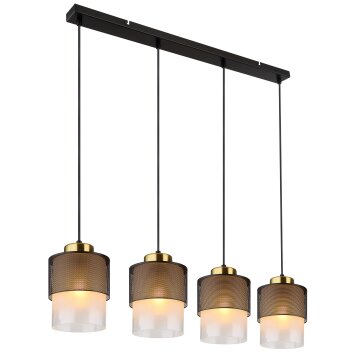 Olga Suspension Luminaires Globo Lighting Or, Noir, 4 lumières