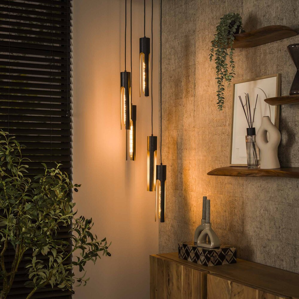 Asila Suspension Noir, 5 lumières main product photo