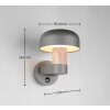 FRASER Applique murale Luminaires Trio Bois clair, 1 lumière, Détecteur de mouvement