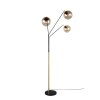 Paxton Lampadaire Luminaires Trio Noir doré, 3 lumières