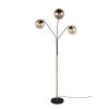 Paxton Lampadaire Luminaires Trio Noir doré, 3 lumières