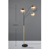 Paxton Lampadaire Luminaires Trio Noir doré, 3 lumières