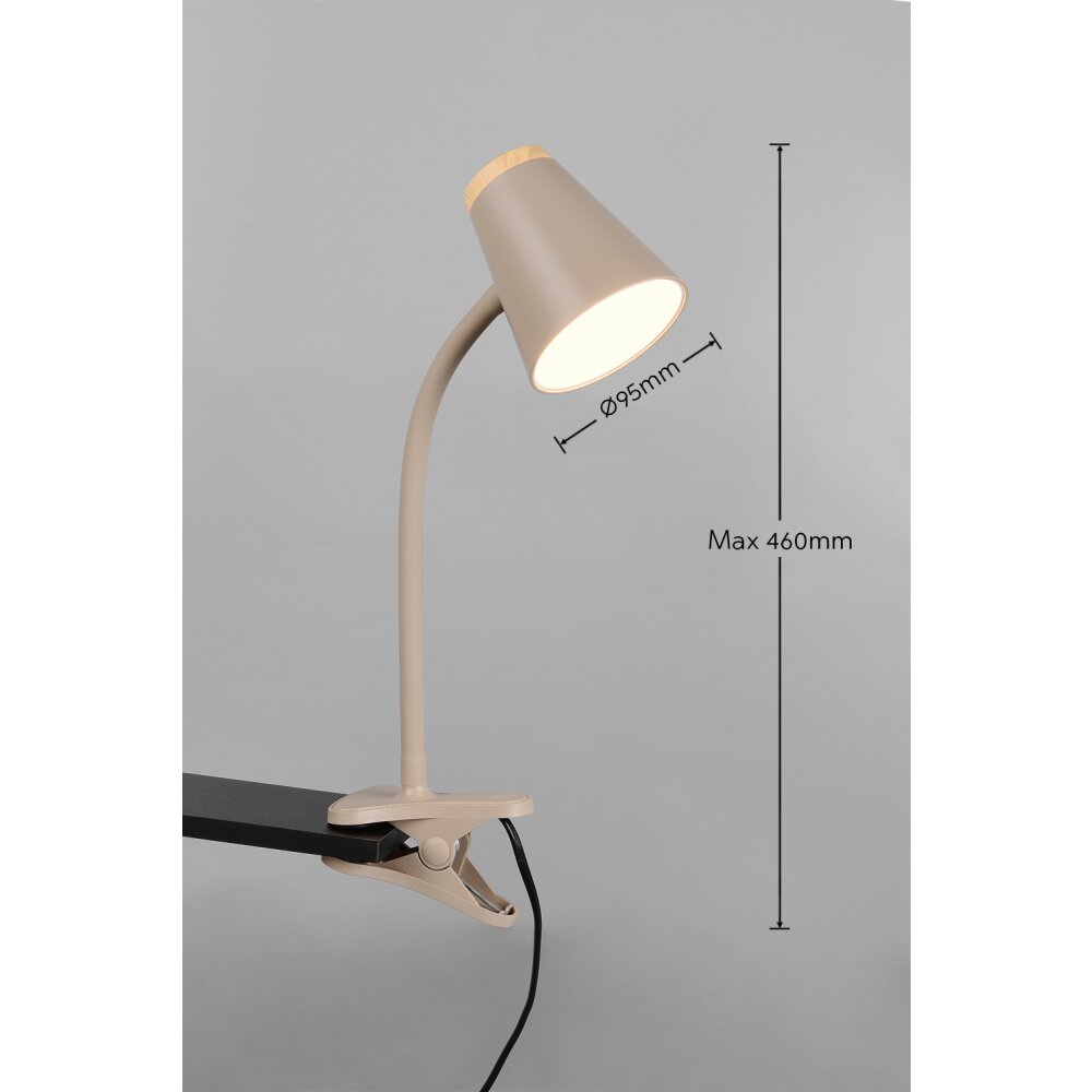 Pongo Lampe à clip Luminaires Reality LED Beige, 1 lumière
