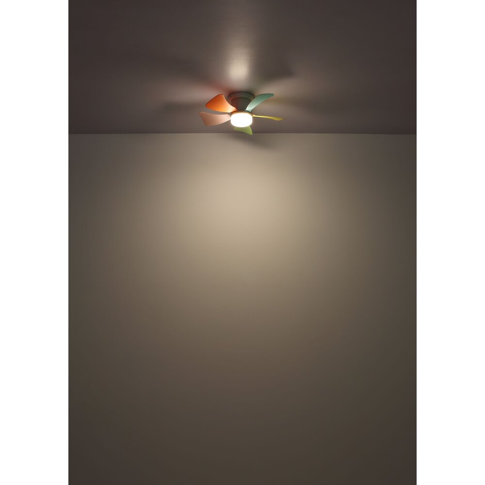 Hines Ventilateur de plafond lumineux Luminaires Globo Lighting LED Gris, Noir, 1 lumière, Télécommandes