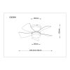 Hines Ventilateur de plafond lumineux Luminaires Globo Lighting LED Écru, Noir, 1 lumière, Télécommandes