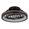 Deanne Ventilateur de plafond lumineux Luminaires Globo Lighting LED Noir, 1 lumière, Télécommandes, Changeur de couleurs
