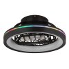 Deanne Ventilateur de plafond lumineux Luminaires Globo Lighting LED Noir, 1 lumière, Télécommandes, Changeur de couleurs