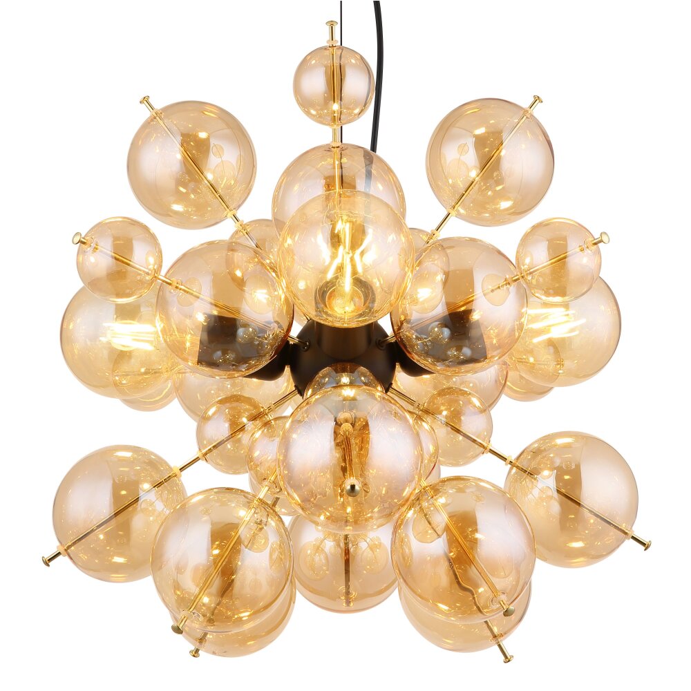 Udo Suspension Luminaires Globo Lighting Or, Noir, 4 lumières