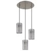 Cayden Suspension Luminaires Globo Lighting Nickel mat, 3 lumières