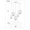 Sander Suspension Luminaires Globo Lighting Noir, 5 lumières