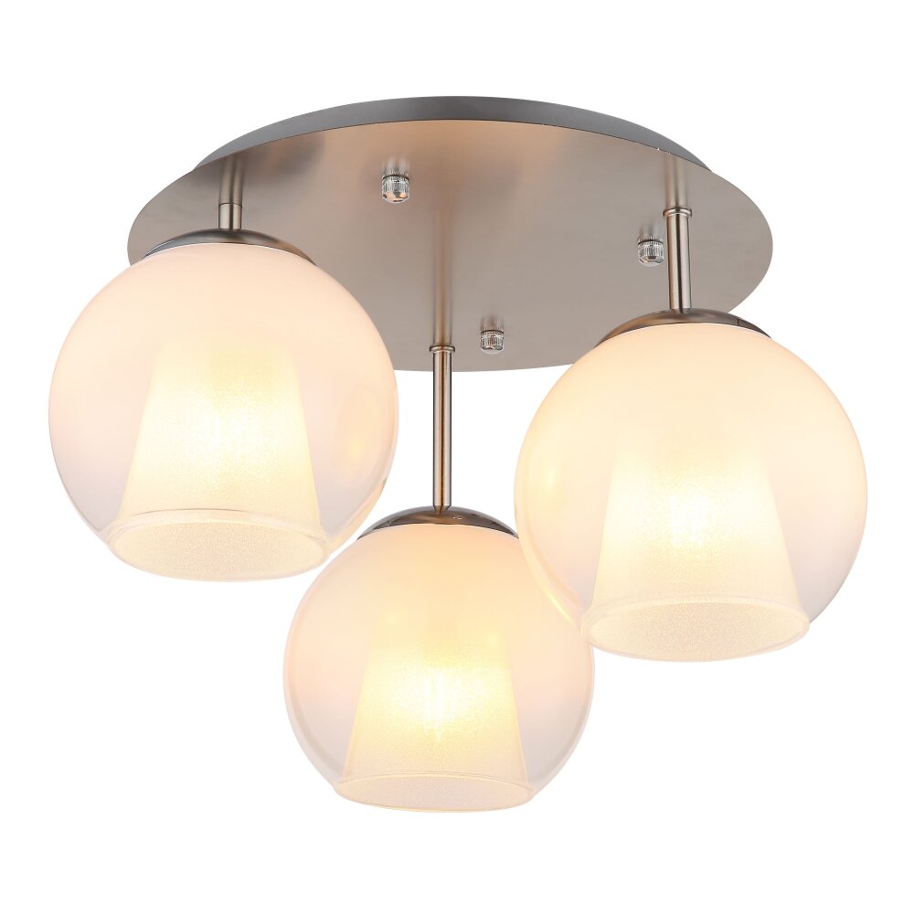Barry Plafonnier Luminaires Globo Lighting Chrome, Nickel mat, 3 lumières main product photo
