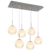 Barry Suspension Luminaires Globo Lighting Chrome, Nickel mat, 6 lumières