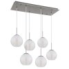 Barry Suspension Luminaires Globo Lighting Chrome, Nickel mat, 6 lumières