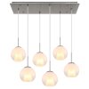 Barry Suspension Luminaires Globo Lighting Chrome, Nickel mat, 6 lumières