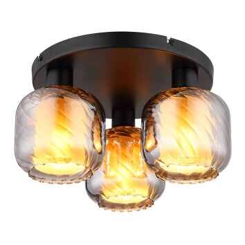 Xia Plafonnier Luminaires Globo Lighting Noir, 3 lumières