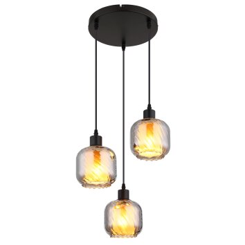 Xia Suspension Luminaires Globo Lighting Noir, 3 lumières