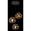 Mika Suspension Luminaires Globo Lighting Noir, 3 lumières