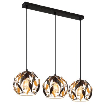 Mika Suspension Luminaires Globo Lighting Noir, 3 lumières