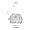 Mika Suspension Luminaires Globo Lighting Noir, 1 lumière