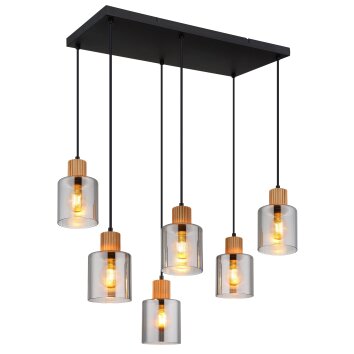 Aleidis Suspension Luminaires Globo Lighting Brun foncé, Noir, 6 lumières