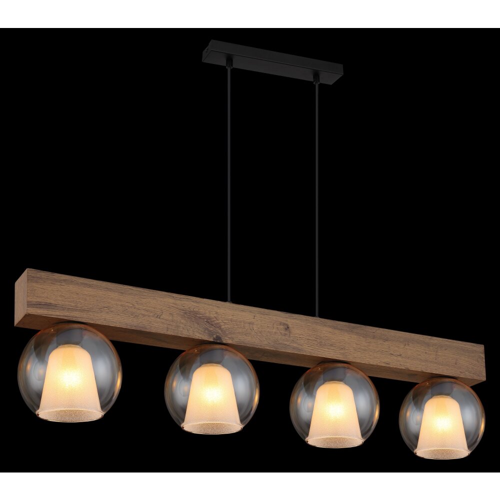 I Suspension Luminaires Globo Lighting Écru, Noir, 4 lumières